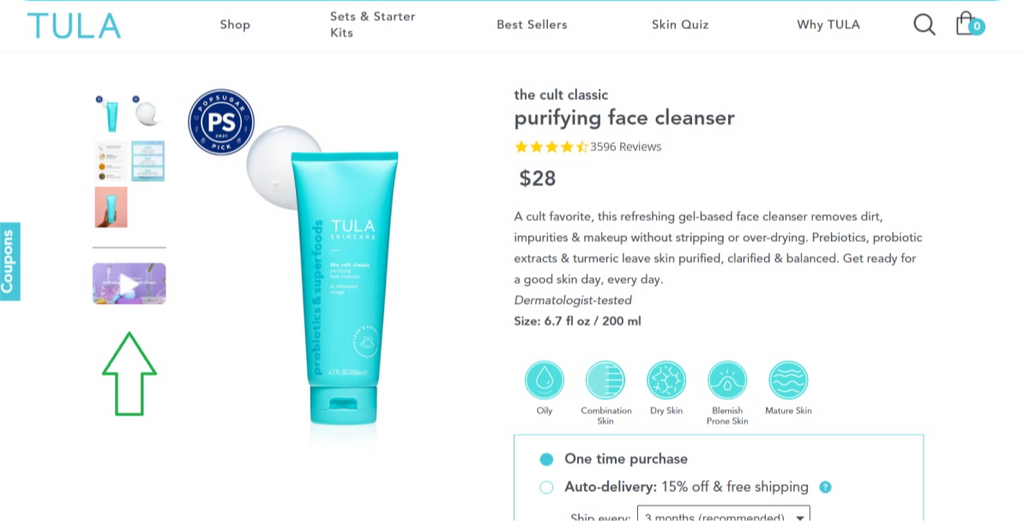 Product Page with Embedded Video