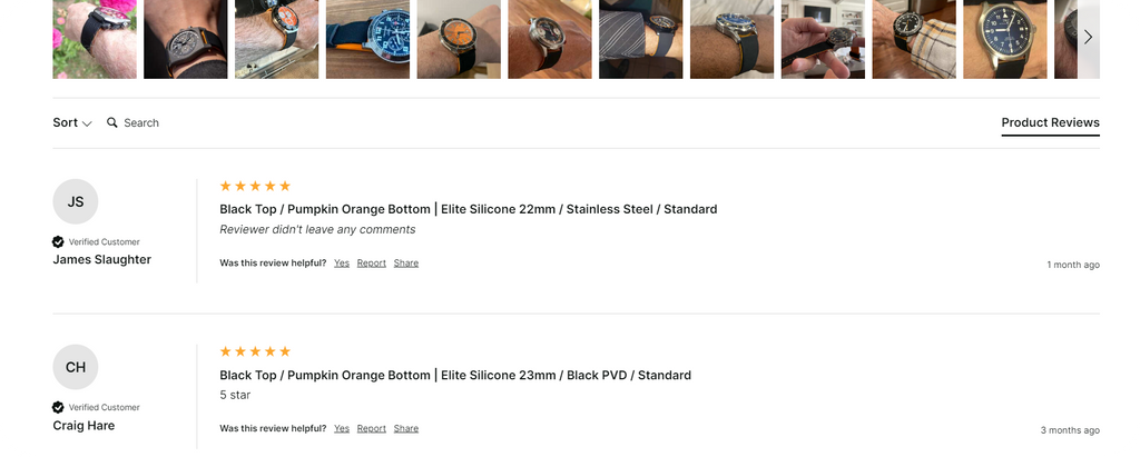 A Product page featuring customer reviews