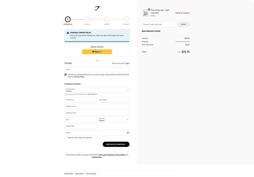 Gymshark's Checkout Flow