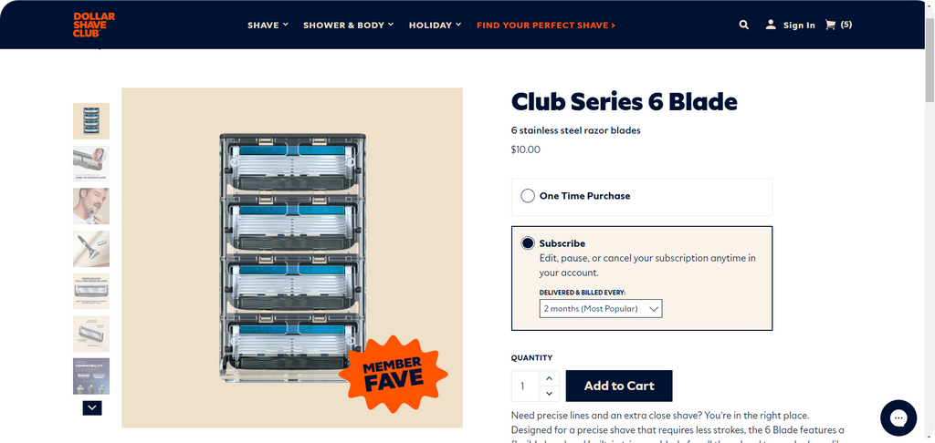 Dollar Shave Club Subscription Model
