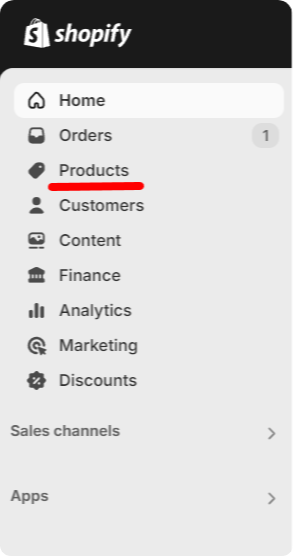Go to the "Products" section in your Shopify Store to Add a New Product