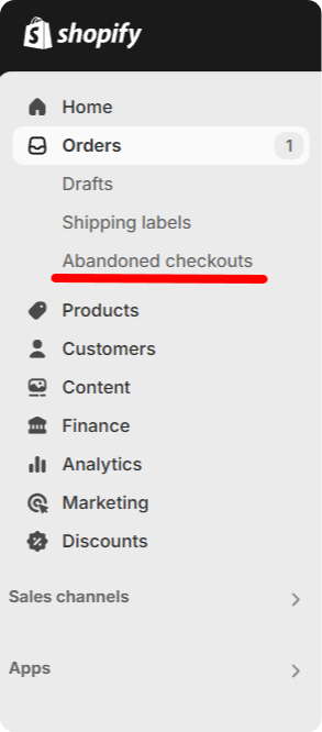 Abandoned Carts in Shopify