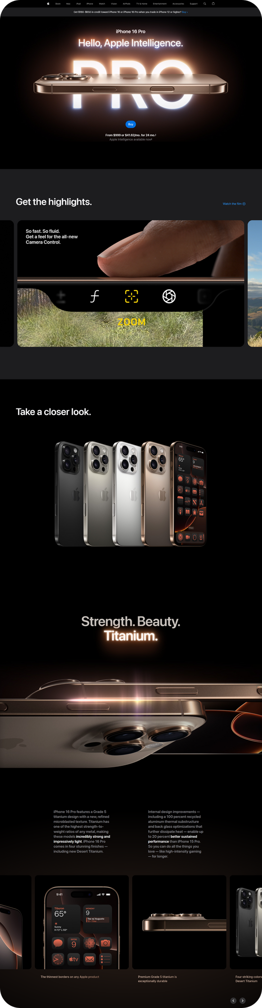 Apple's Product Landing Page