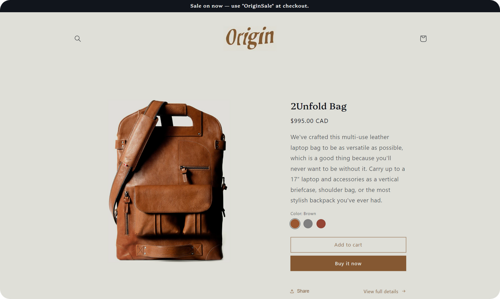 Origin Shopify Theme