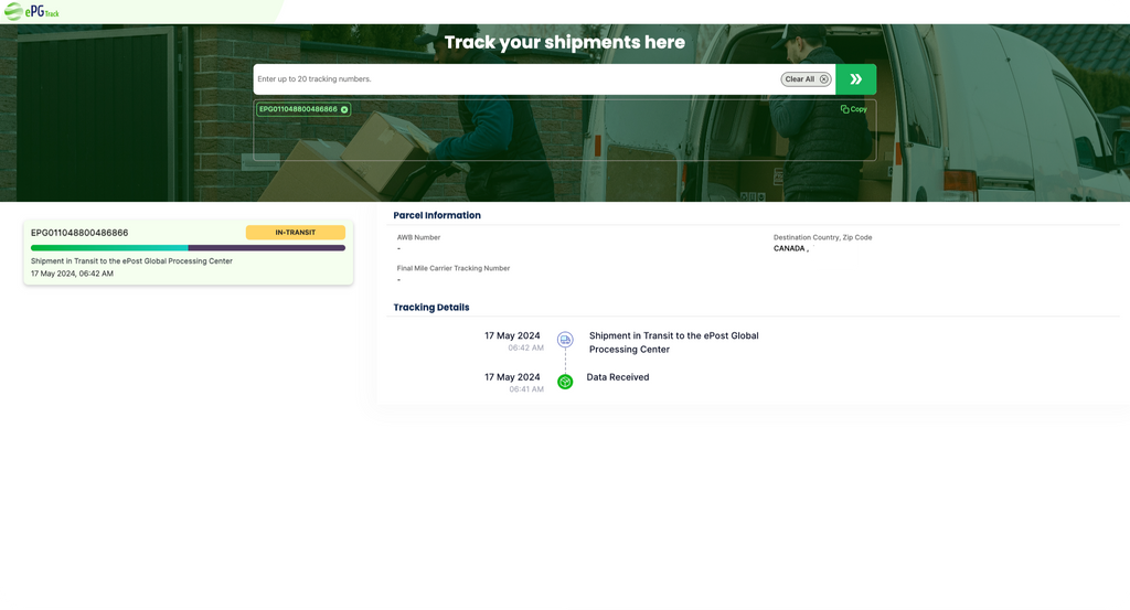 Glossier's Order Tracking Page