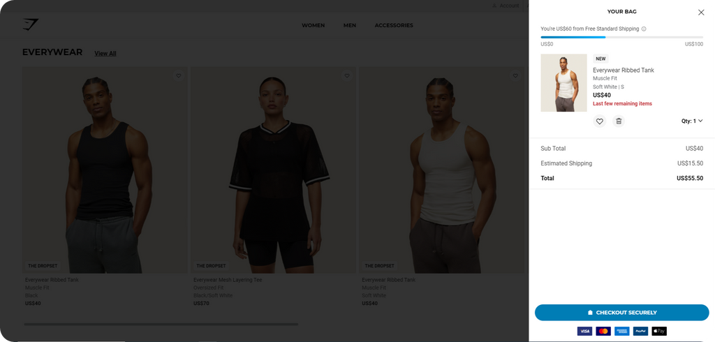 Gymshark's Cart Flow